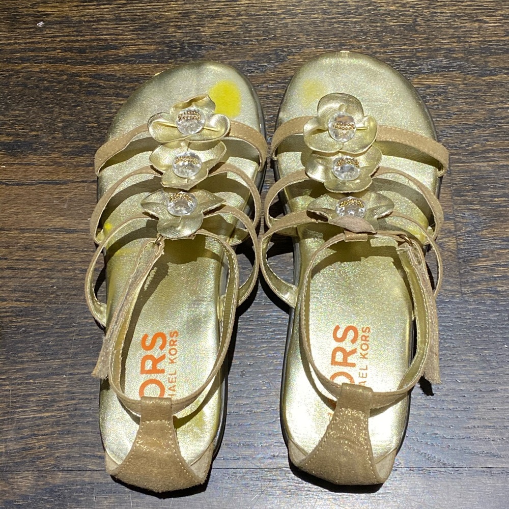 Girls Gold Michael Kors Sandals